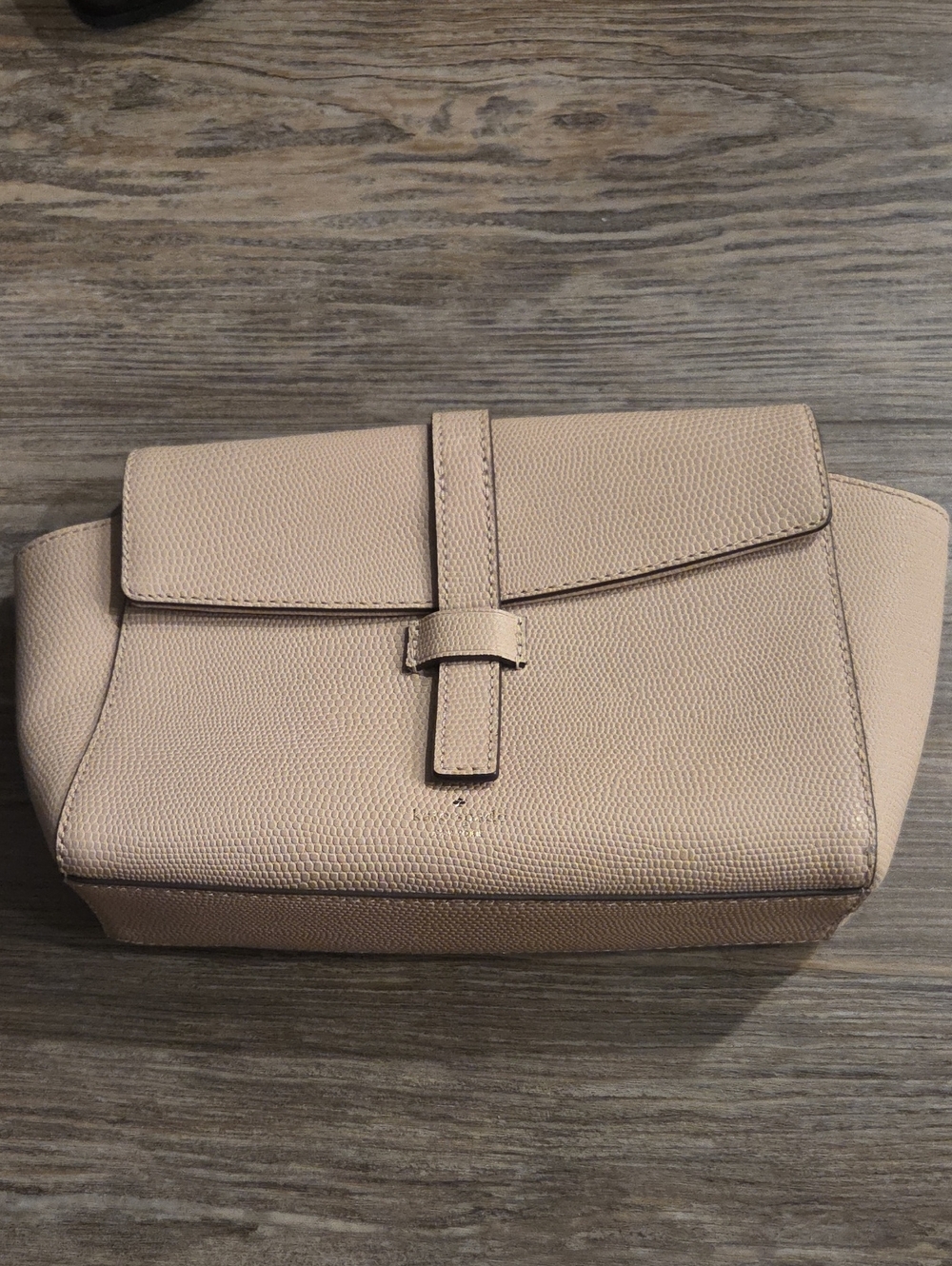 kate spade Pebbled Leather Beige Wristlet Clutch